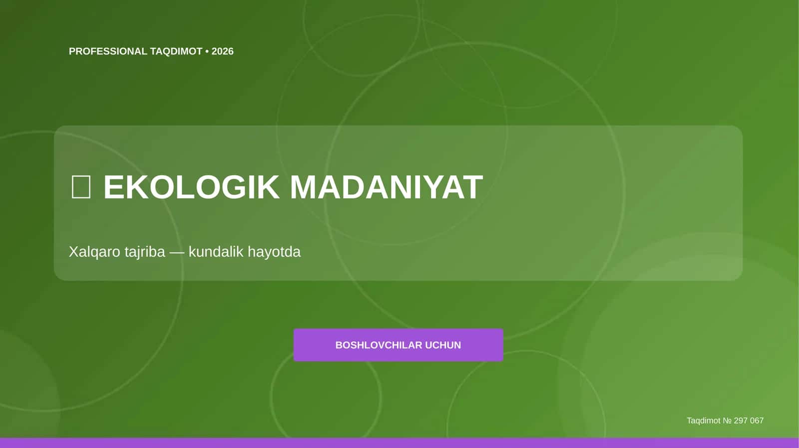 EKOLOGIK MADANIYAT