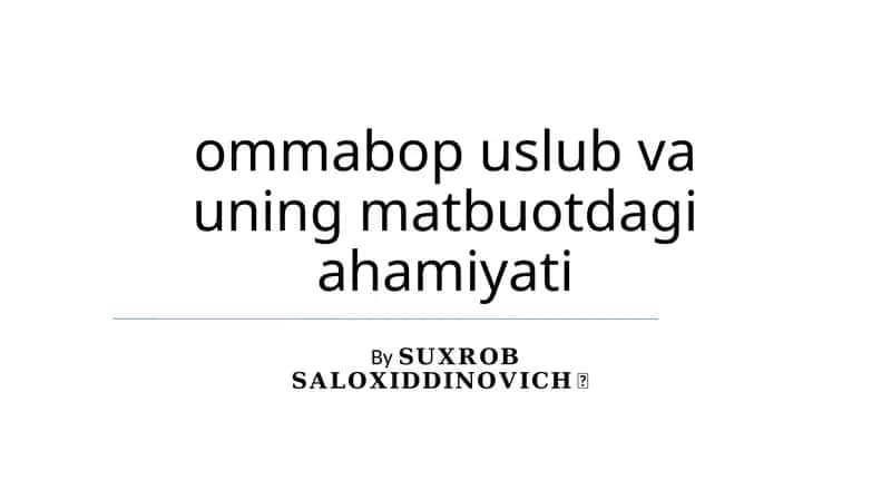 Ommabop Uslub