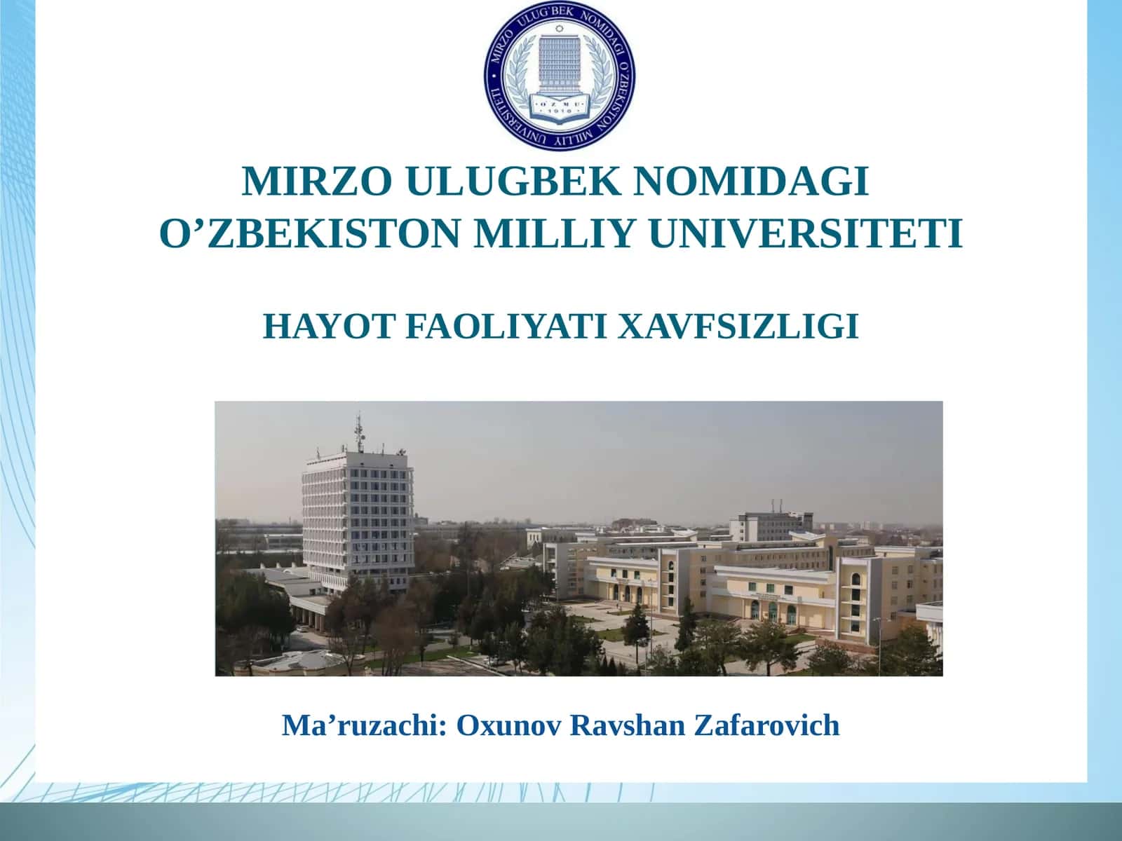 Ishlab chiqarishda faoliyat xavfsizligini boshqarish tizimi
