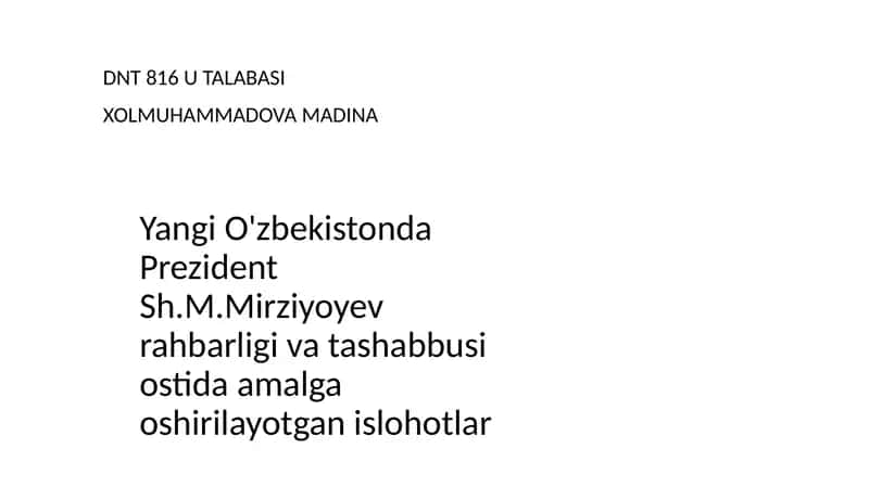 Yangi O'zbekiston