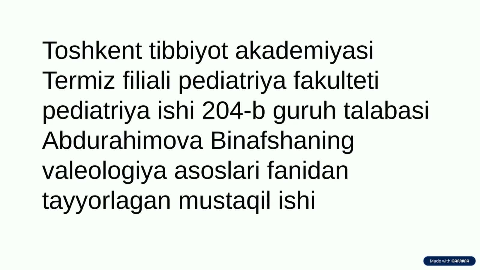 Aholi salomatligini aniqlashda anketalar tuzish