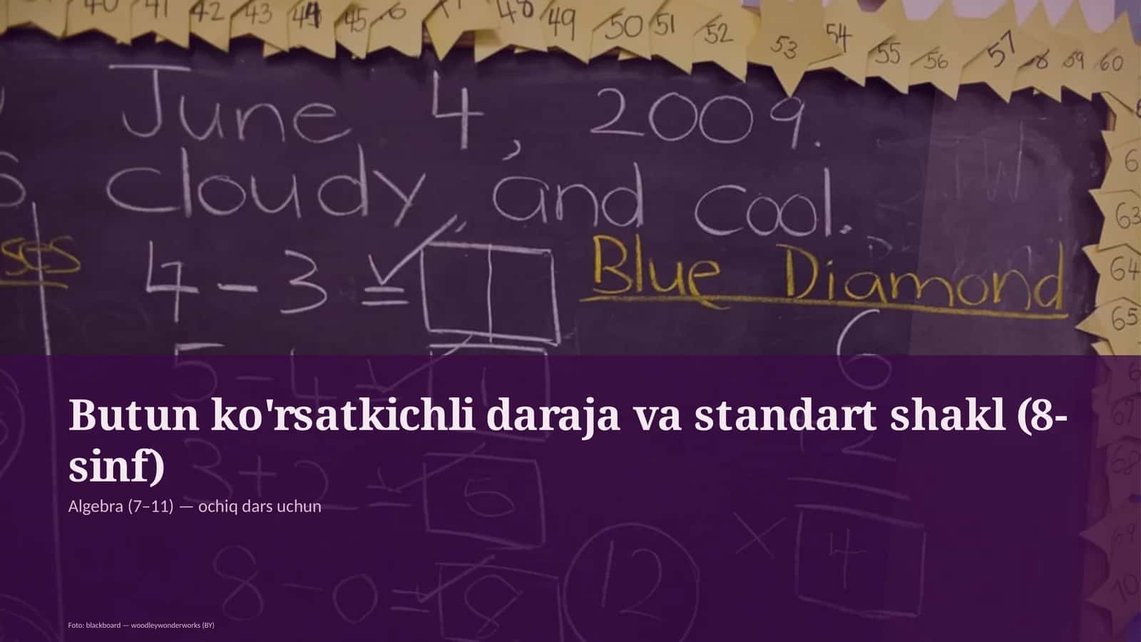 Butun ko'rsatkichli daraja va standart shakl (8-sinf)
