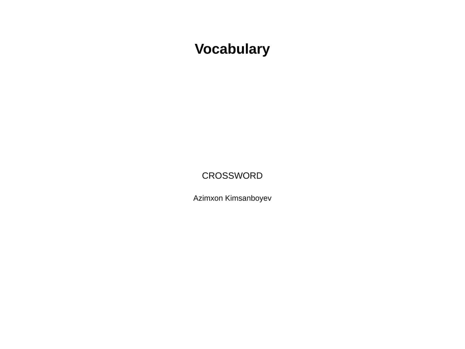 Vocabulary