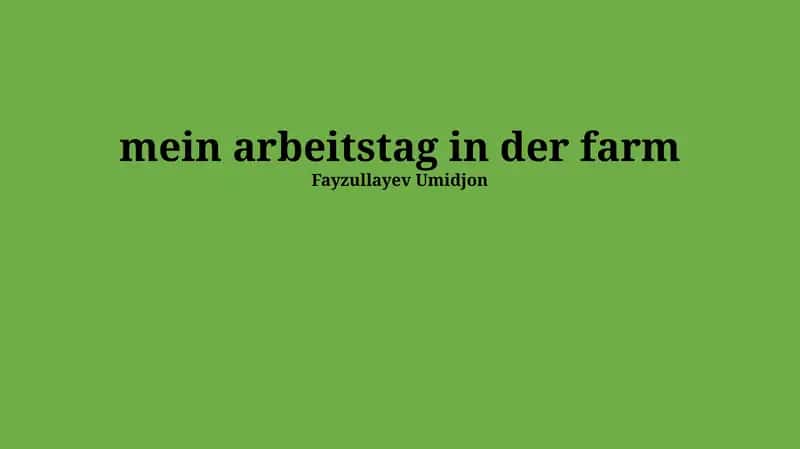 Mein Arbeitstag in der Farm