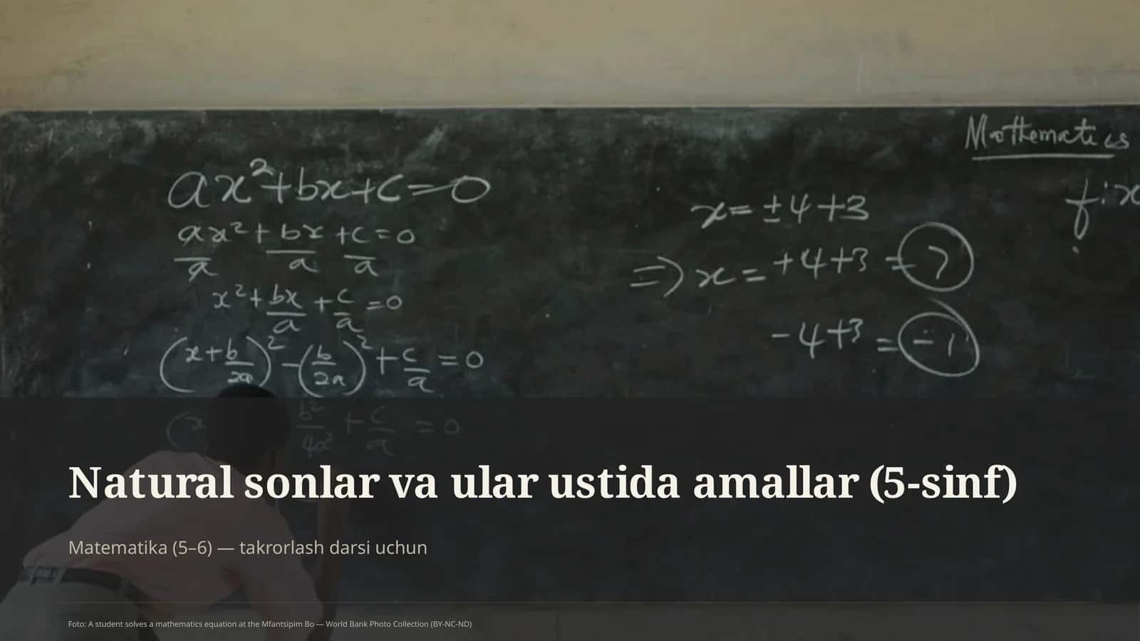 Natural sonlar va ular ustida amallar (5-sinf)