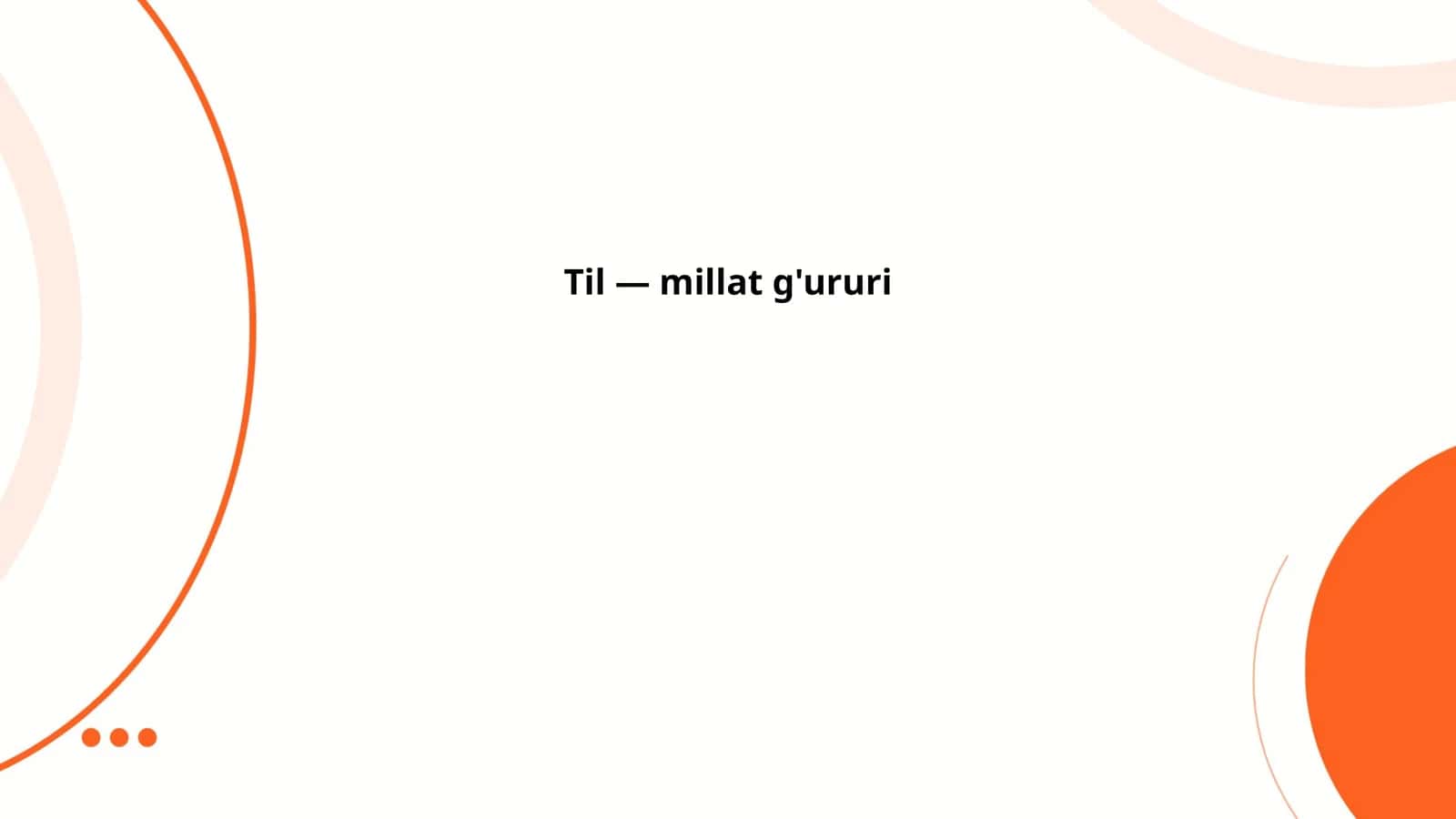 Til va milliy o'zlik
