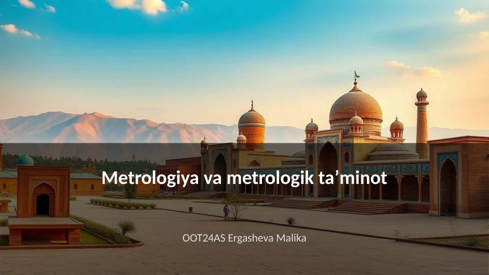 Metrologiya va metrologik taʼminot