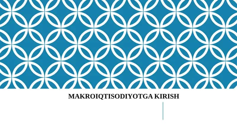 MAKRO IQTISODIYOTGA KIRISH