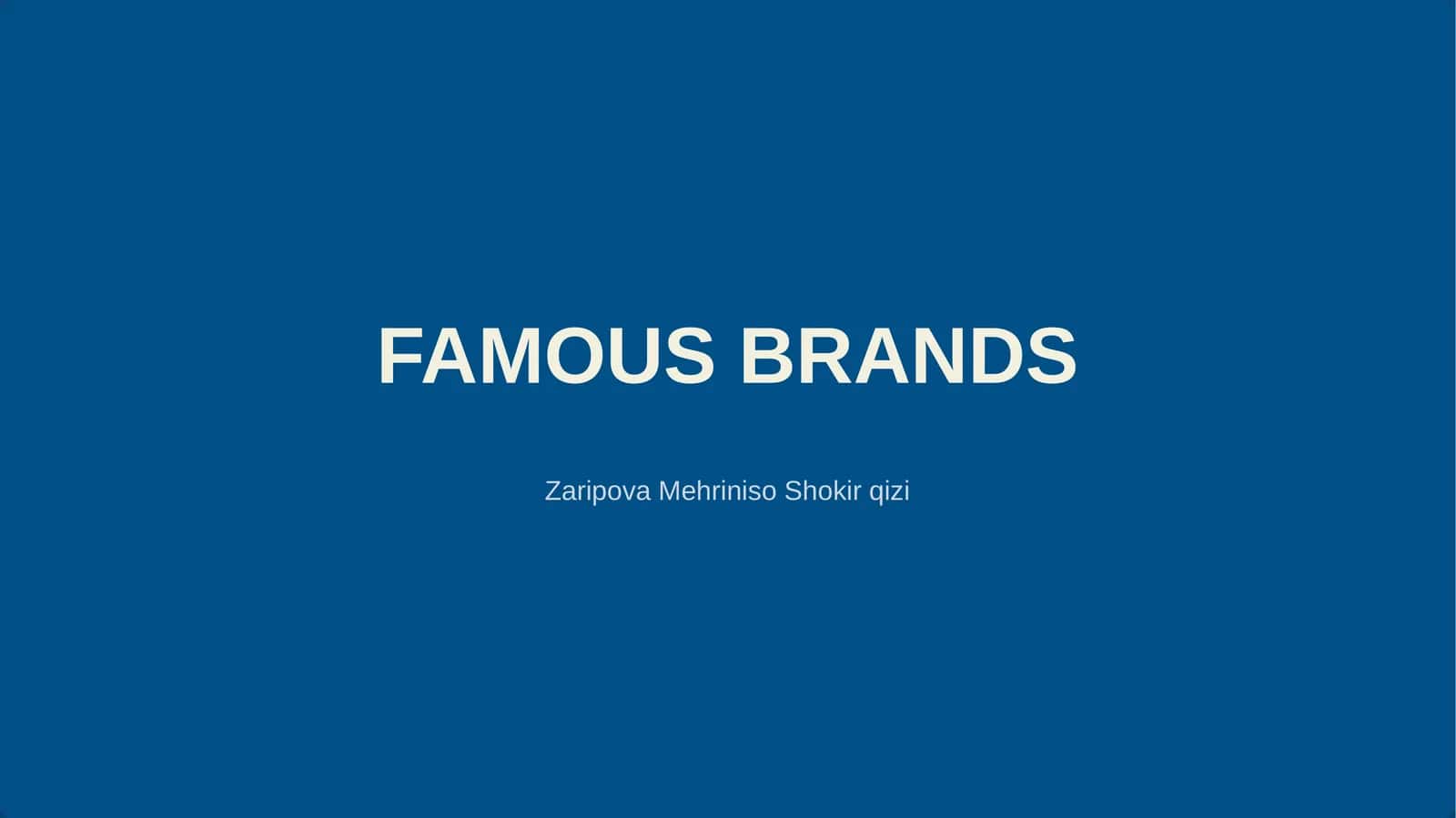 FAMOUS BRANDS