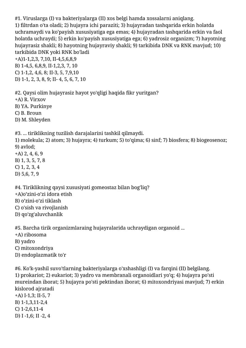 Viruslarga va bakteriyalarga xos belgi hamda xossalarni aniqlash
