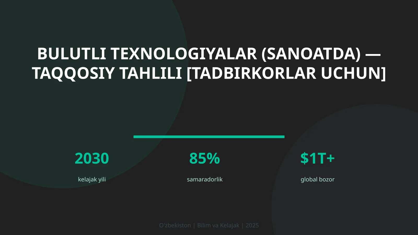 Bulutli texnologiyalar (sanoatda) — taqqosiy tahlili [tadbirkorlar uchun]