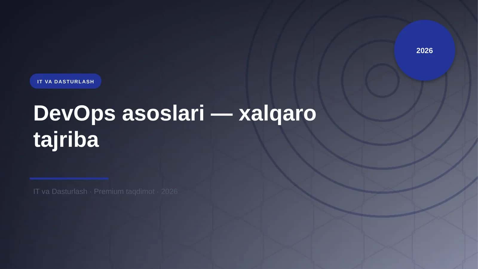 DevOps asoslari — xalqaro tajriba