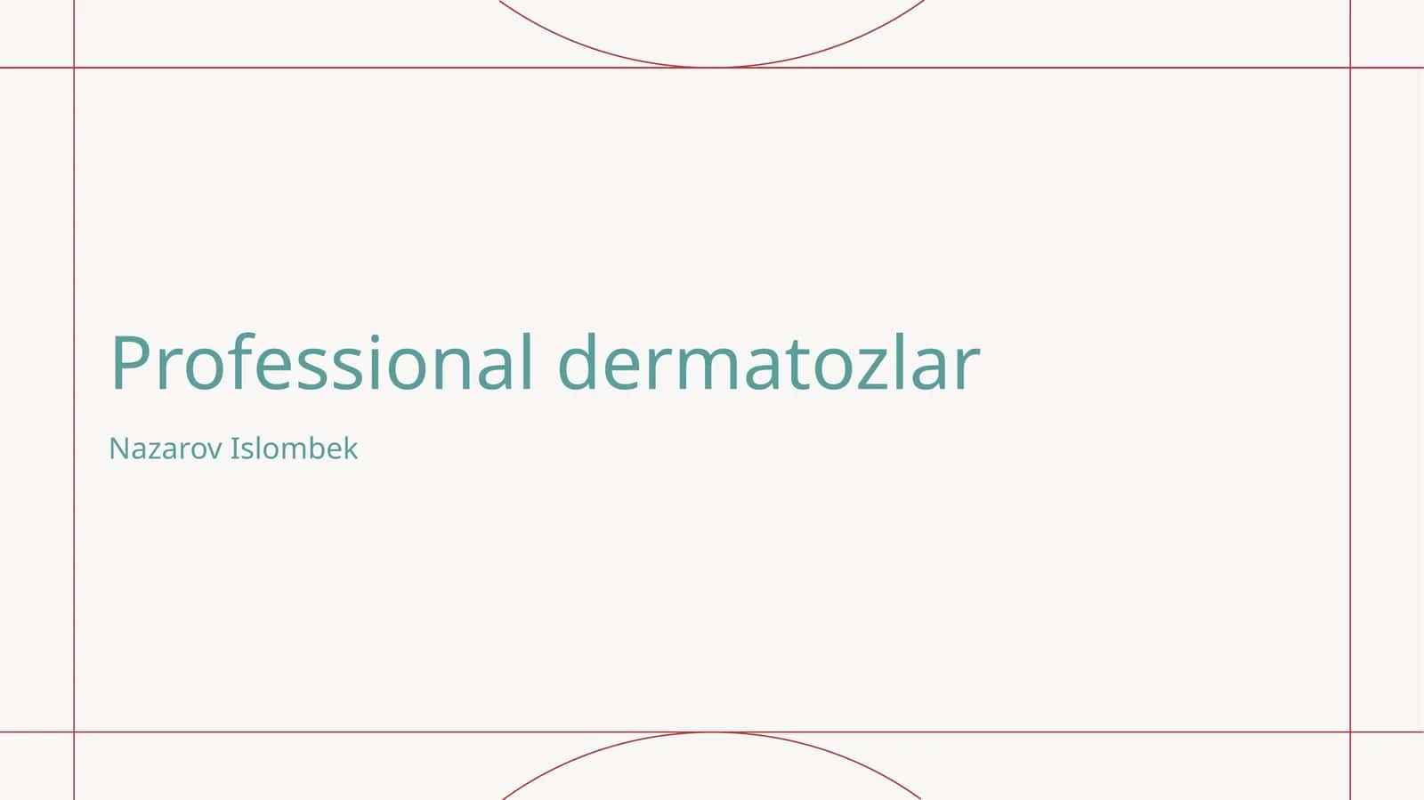 Professional dermatozlar