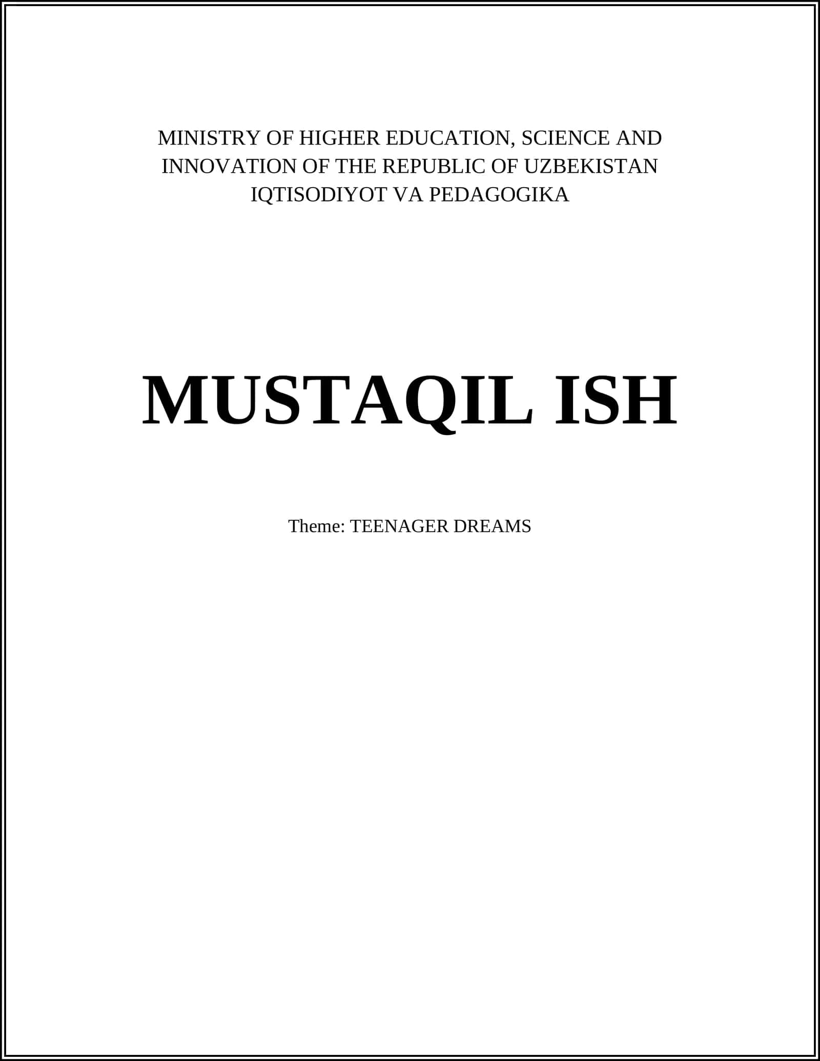 TEENAGER DREAMS