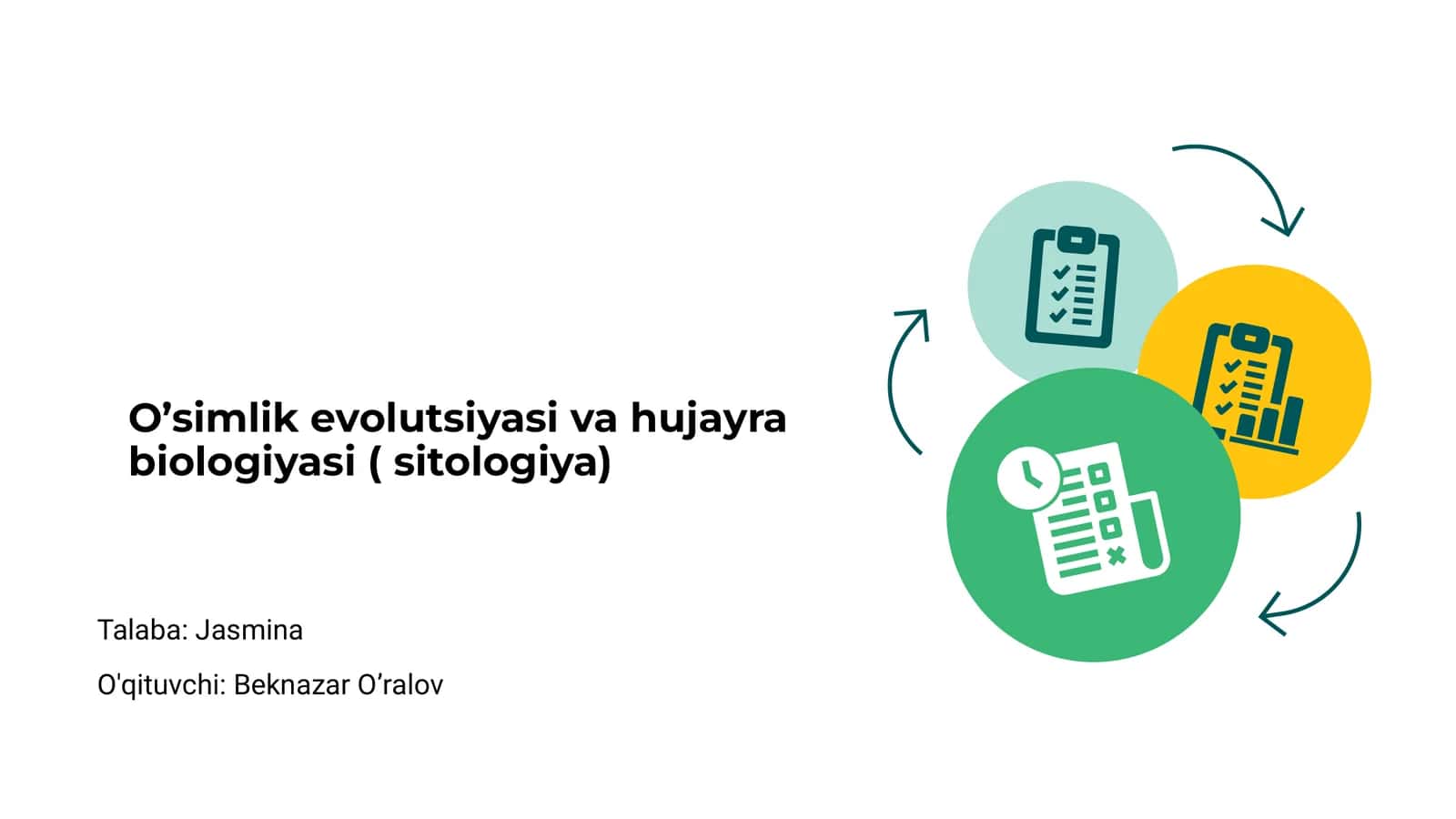 O’simlik evolutsiyasi va hujayra biologiyasi ( sitologiya)
