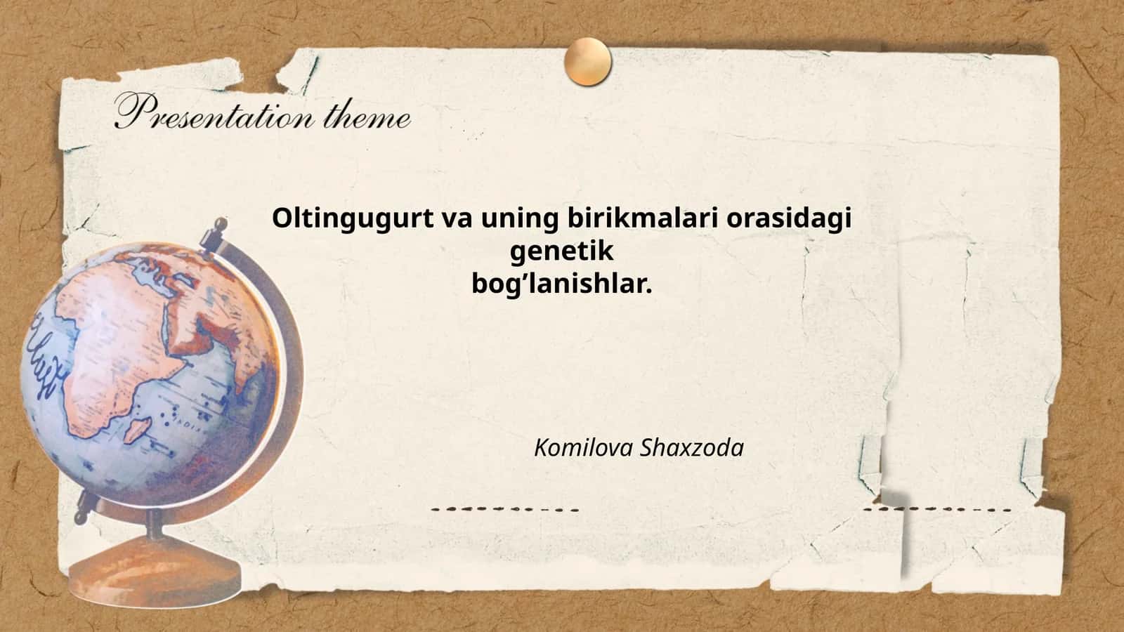 Oltingugurt va uning birikmalari orasidagi genetik bog’lanishlar
