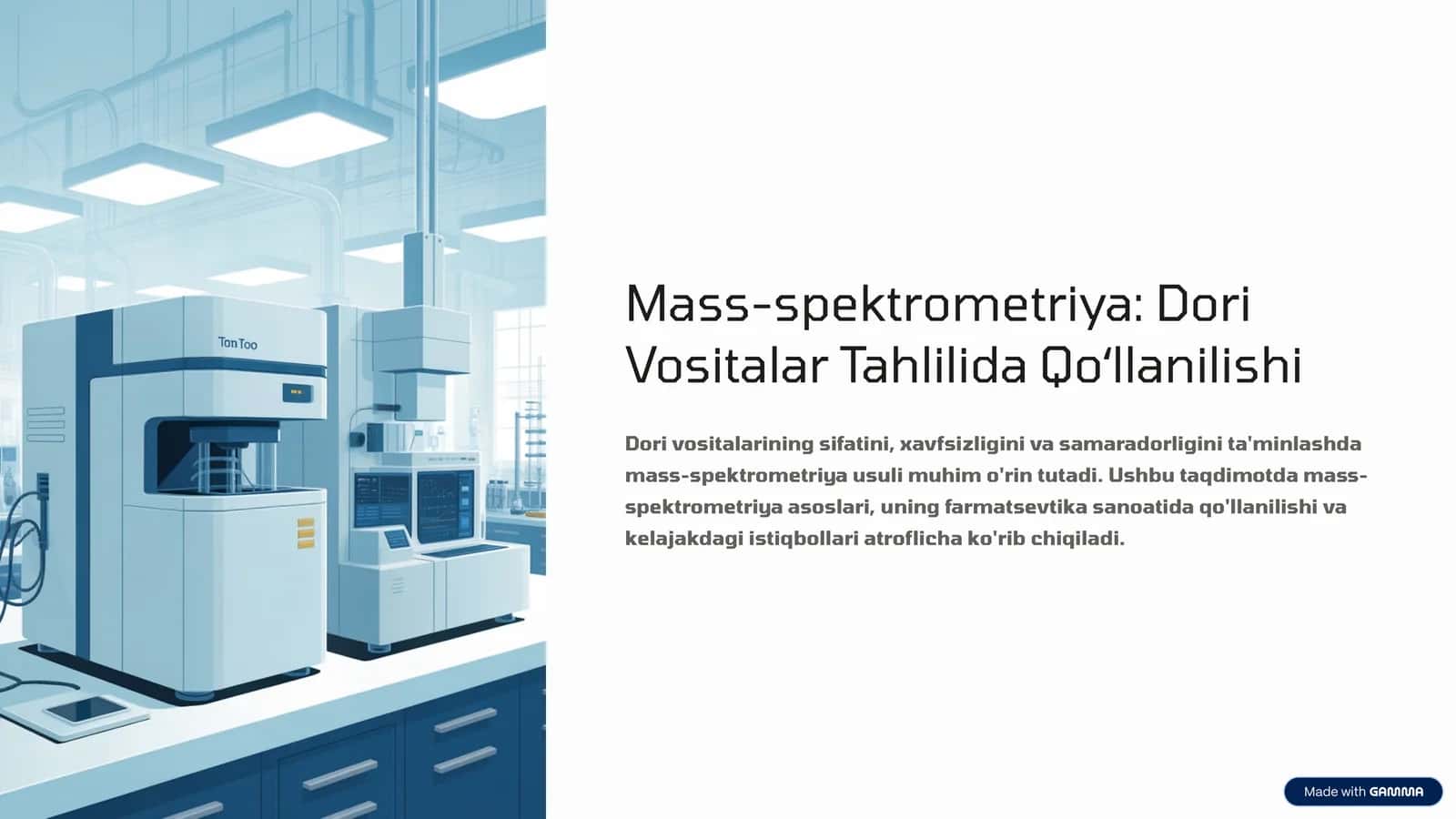 Mass-spektrometriya: Dori Vositalar Tahlilida Qoʻllanilishi