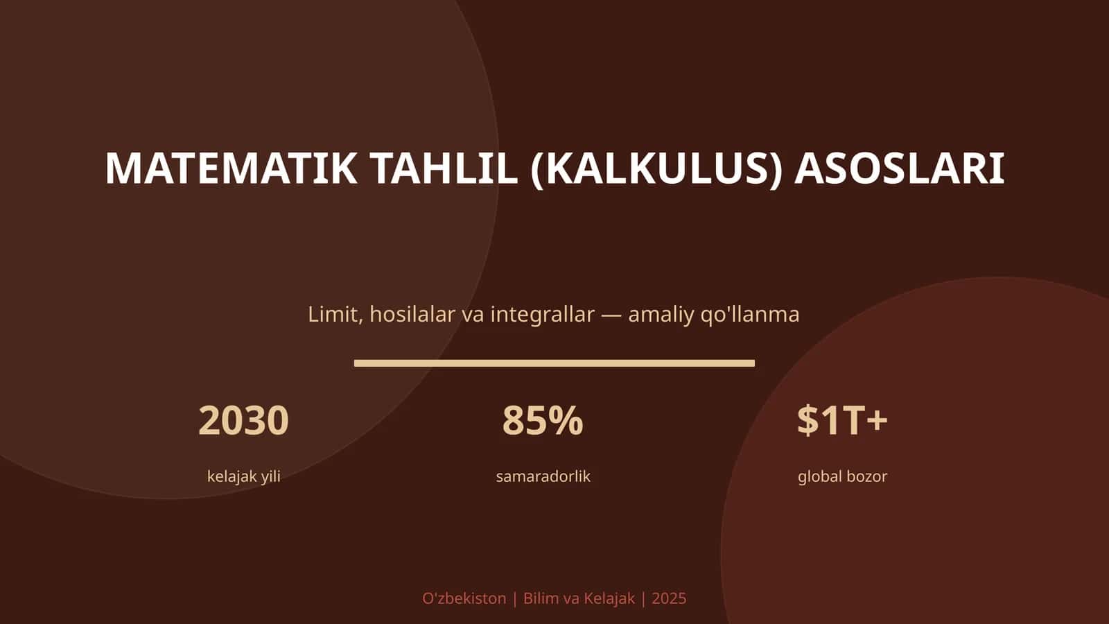 Matematik Tahlil (Kalkulus) Asoslari