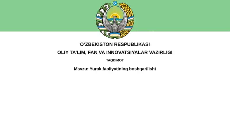 Yurak Faoliyatini Tartibga Solish