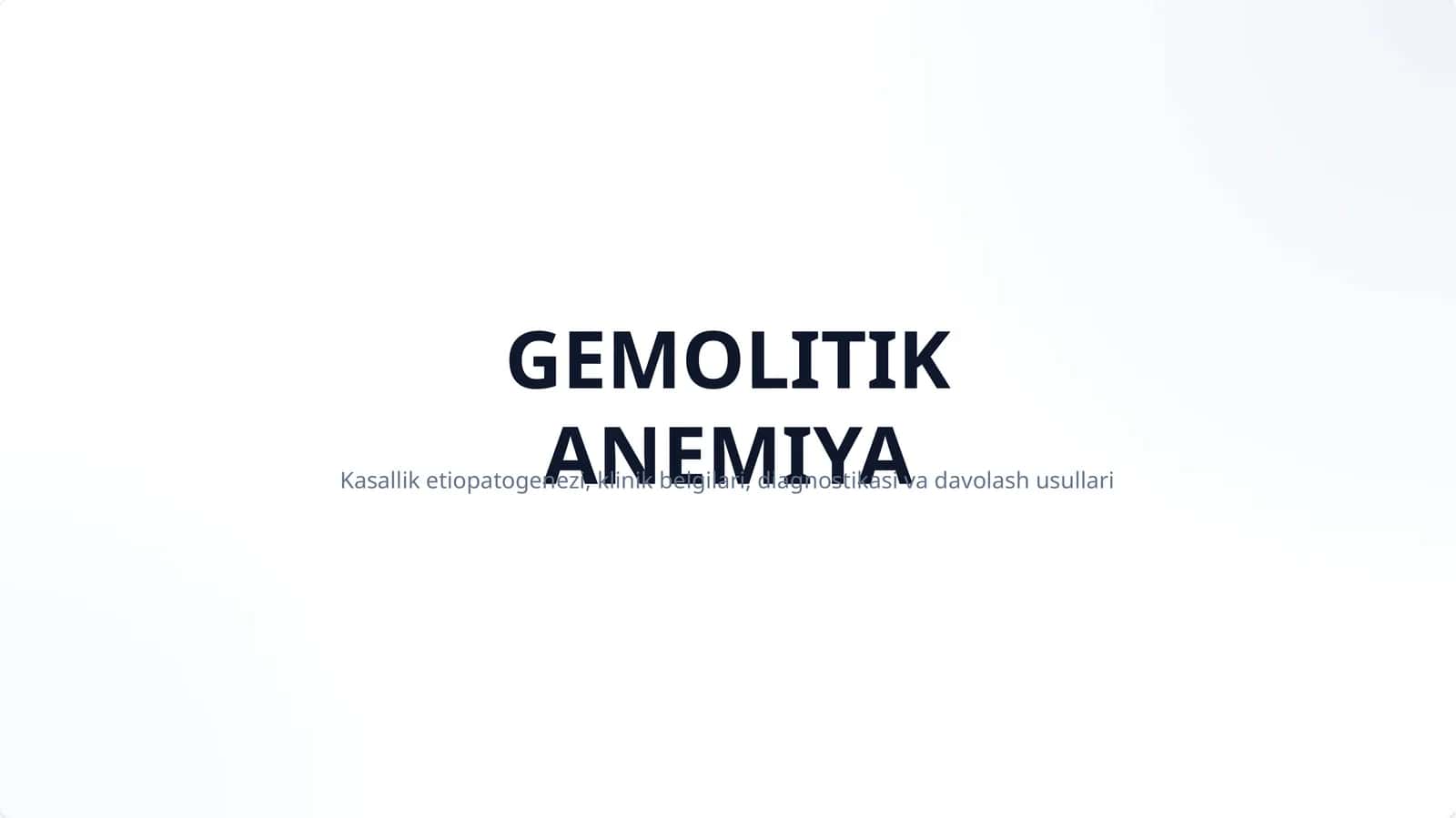 Gemolitik anemiya