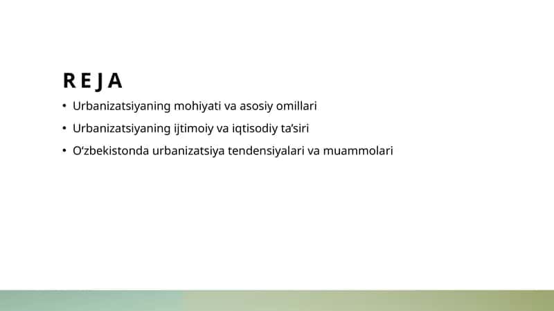 Urbanizatsiya va uning ta’siri