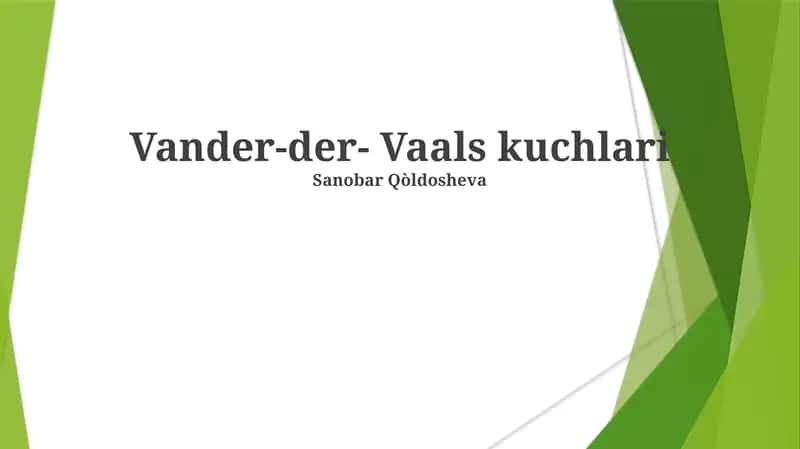 Van der Vaals kuchlari