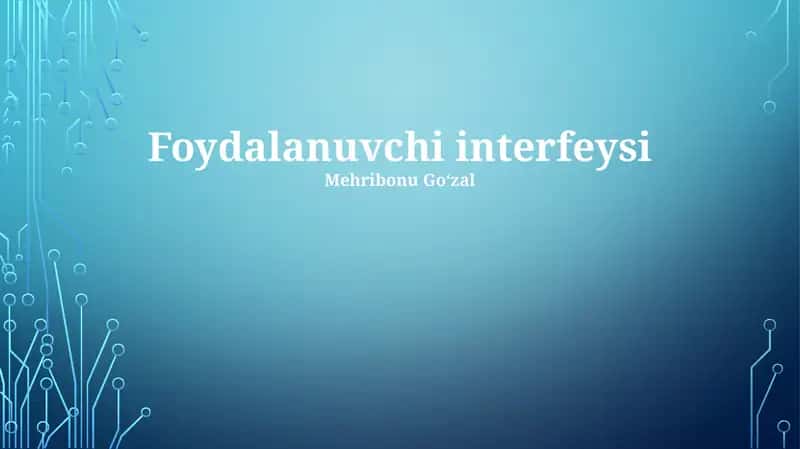 Foydalanuvchi interfeysi