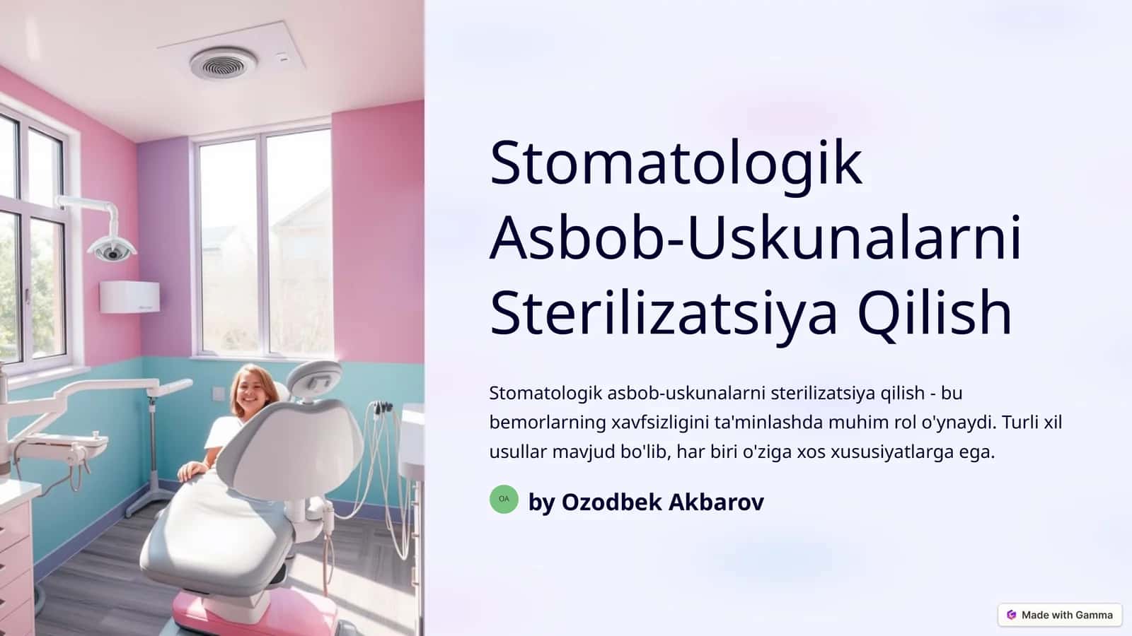 Stomatologik Asbob-Uskunalarni Sterilizatsiya Qilish