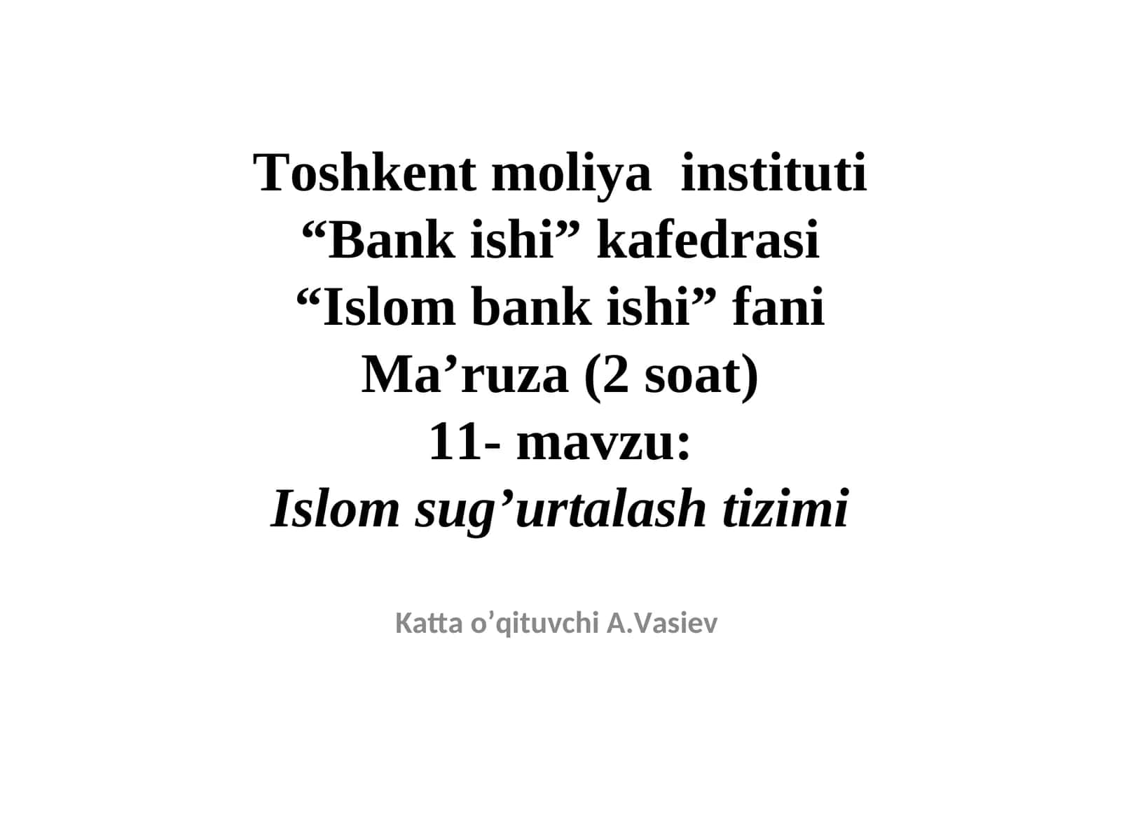 Islom bank ishi