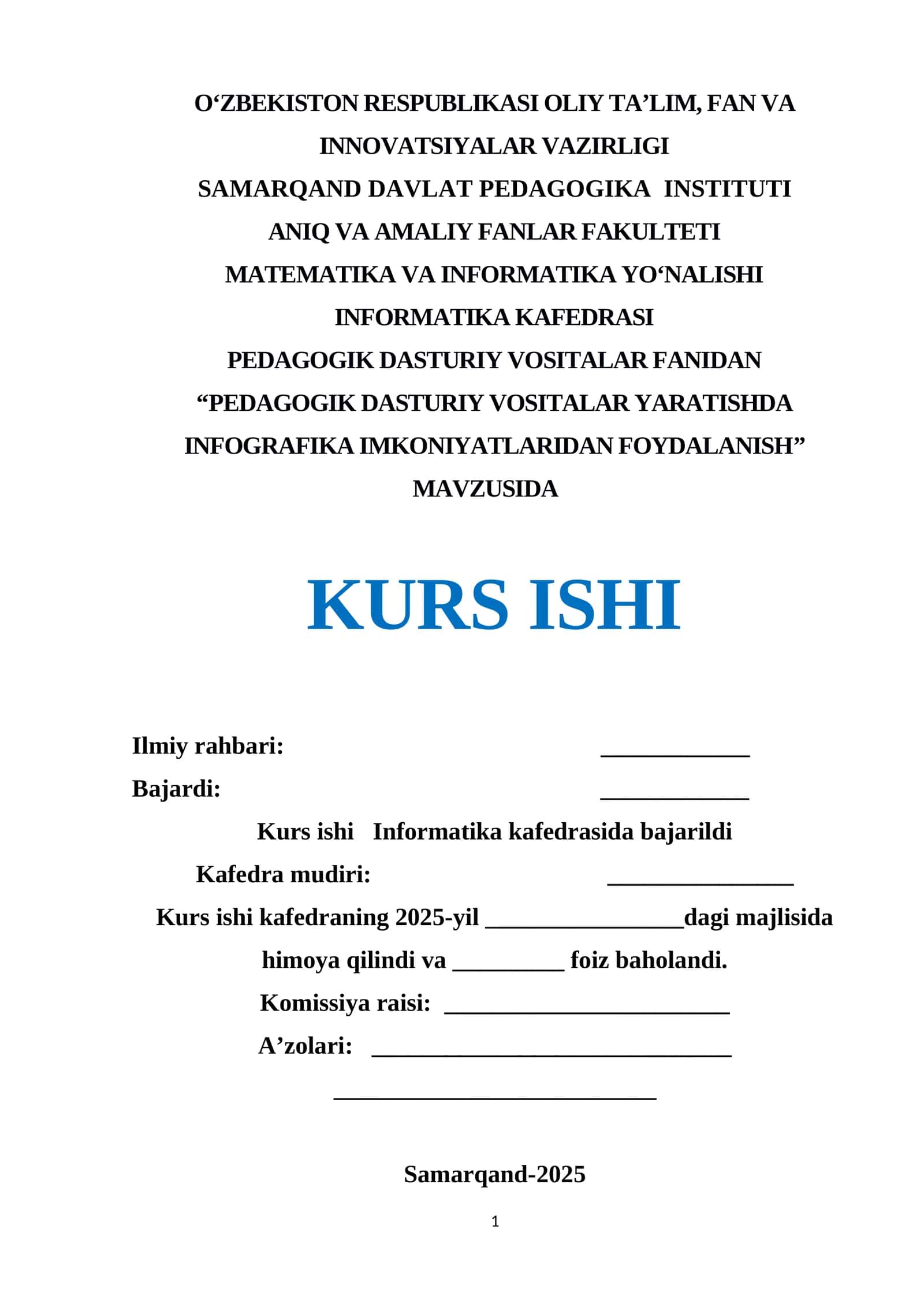 PEDAGOGIK DASTURIY VOSITALAR YARATISHDA INFOGRAFIKA IMKONIYATLARIDAN FOYDALANISH