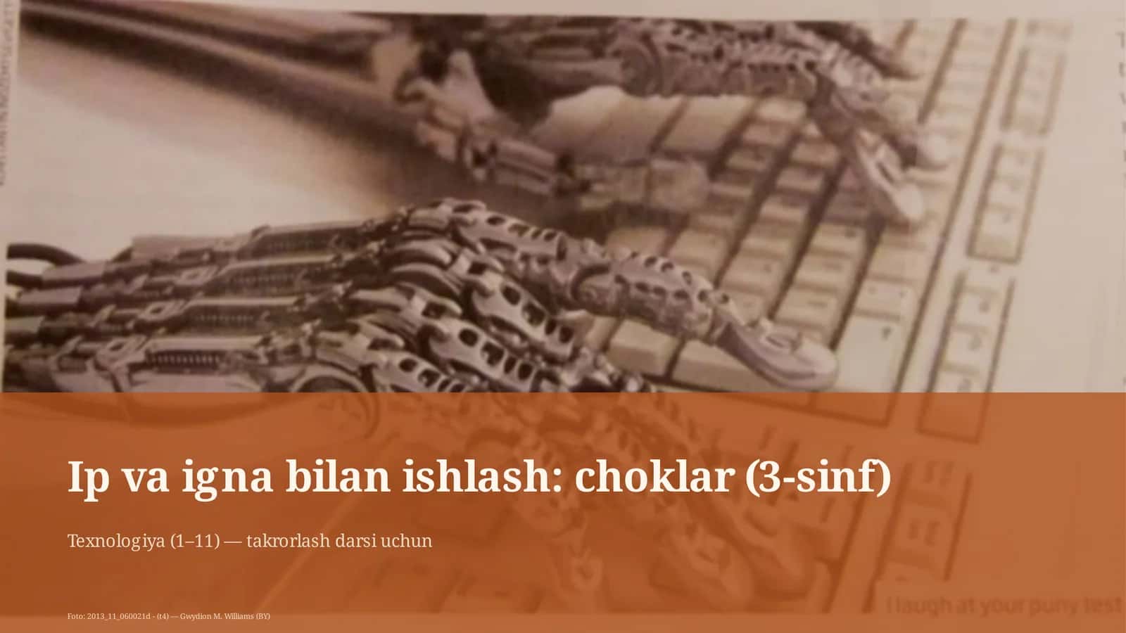 Ip va igna bilan ishlash: choklar (3-sinf)