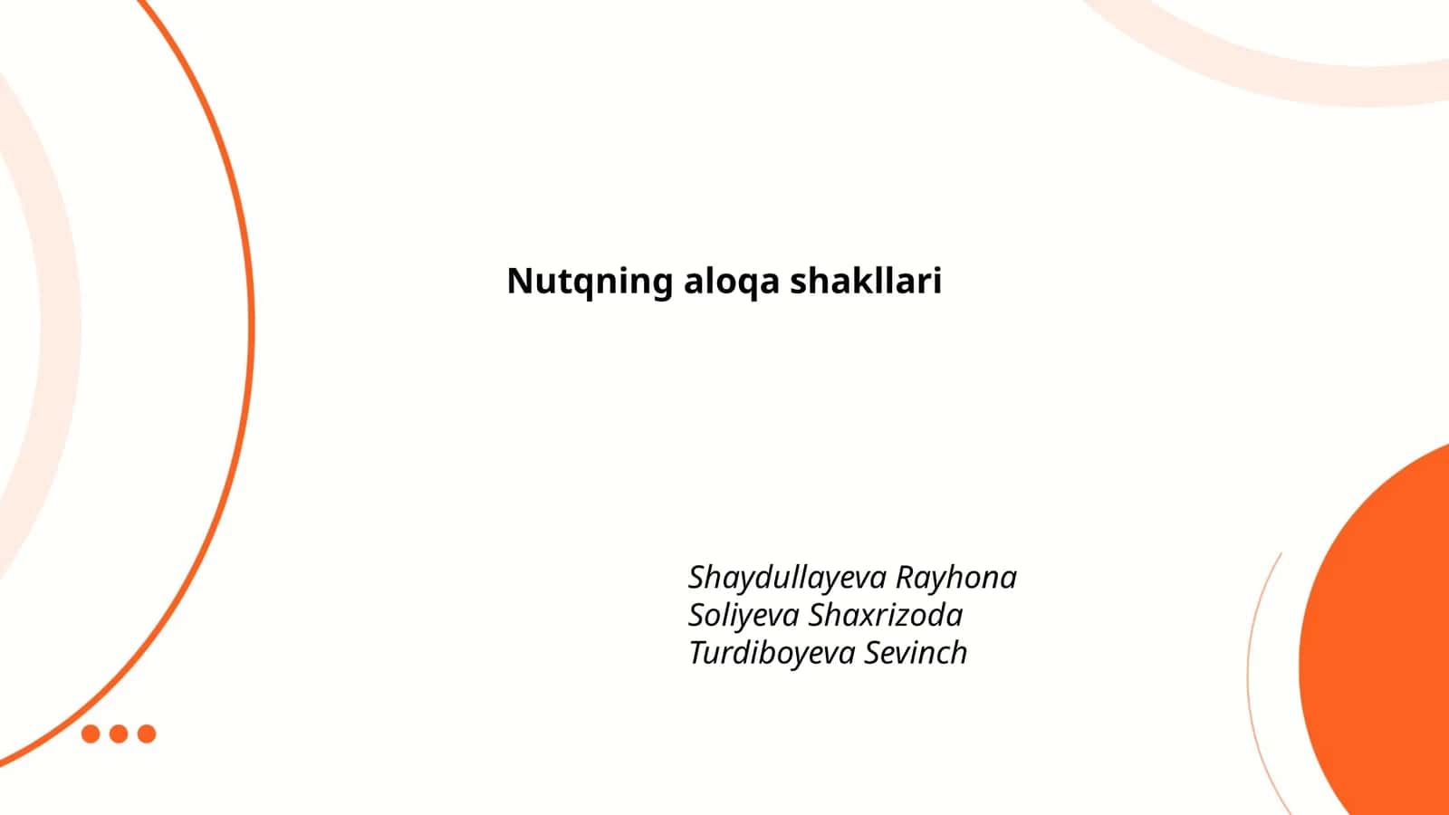 Nutqning aloqa shakllari