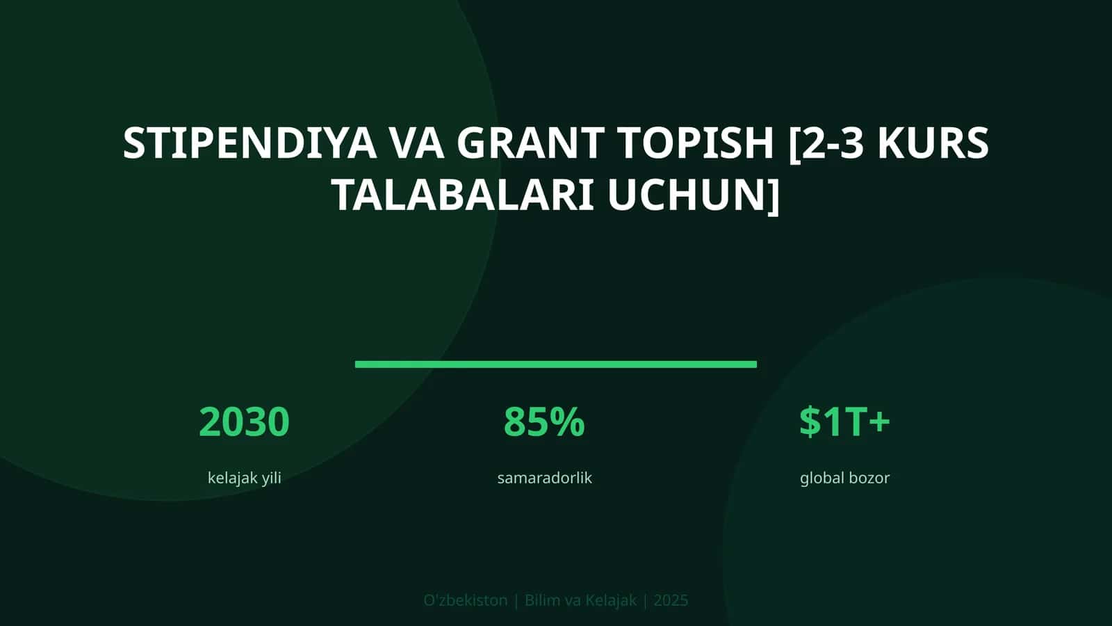 Stipendiya va grant topish [2-3 kurs talabalari uchun]