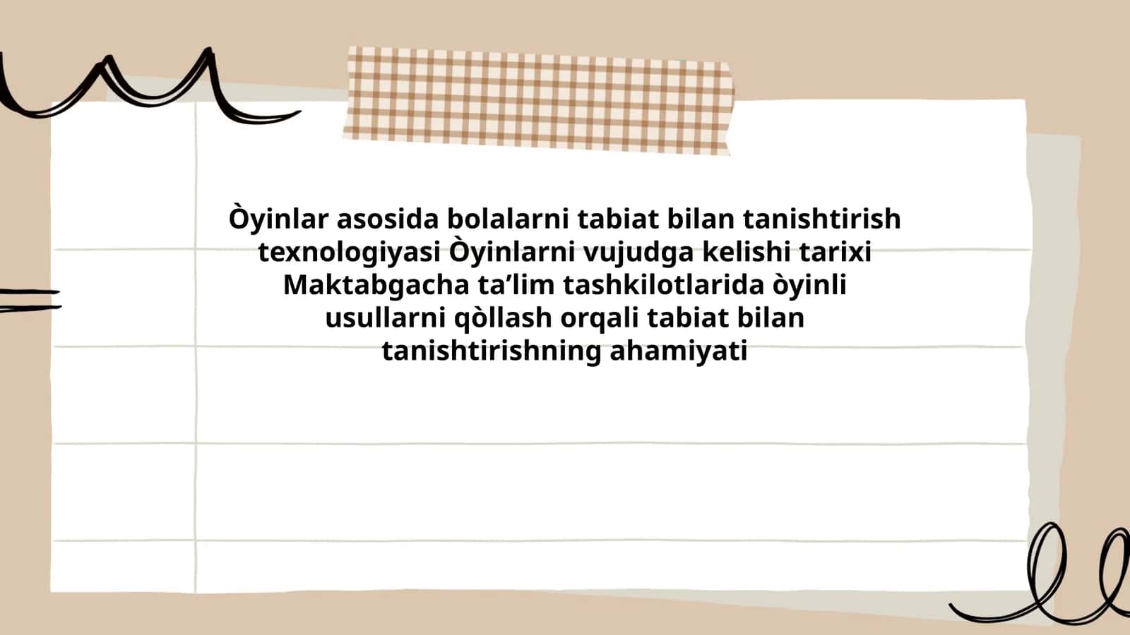 Òyinlar asosida bolalarni tabiat bilan tanishtirish texnologiyasi