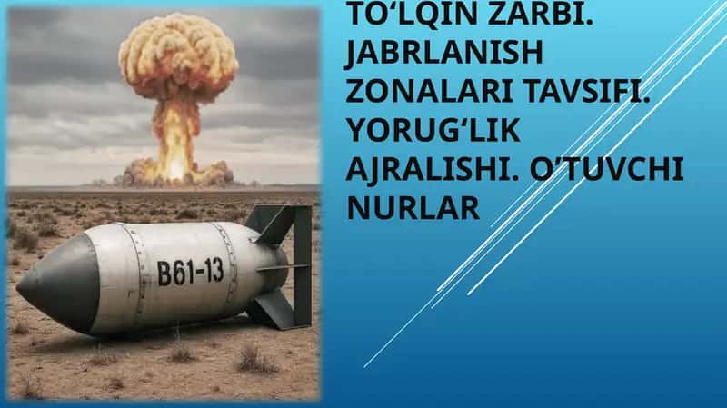 To‘lqin zarbi. Jabrlanish zonalari tavsifi. Yorug‘lik ajralishi. O’tuvchi nurlar