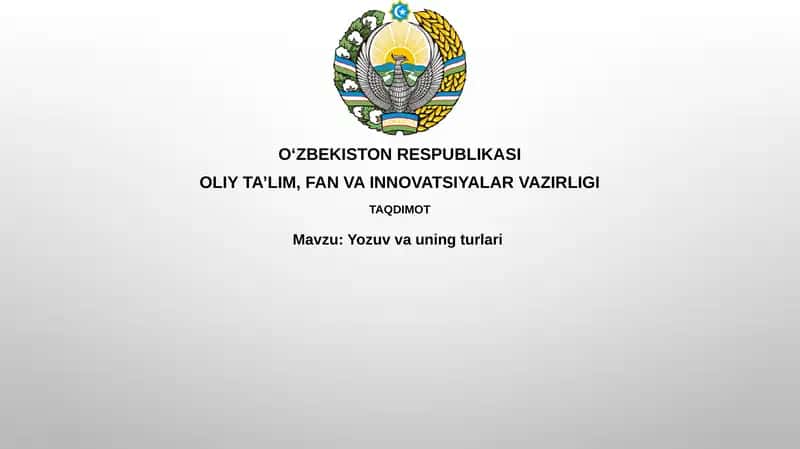 Yozuvvauning turlari
