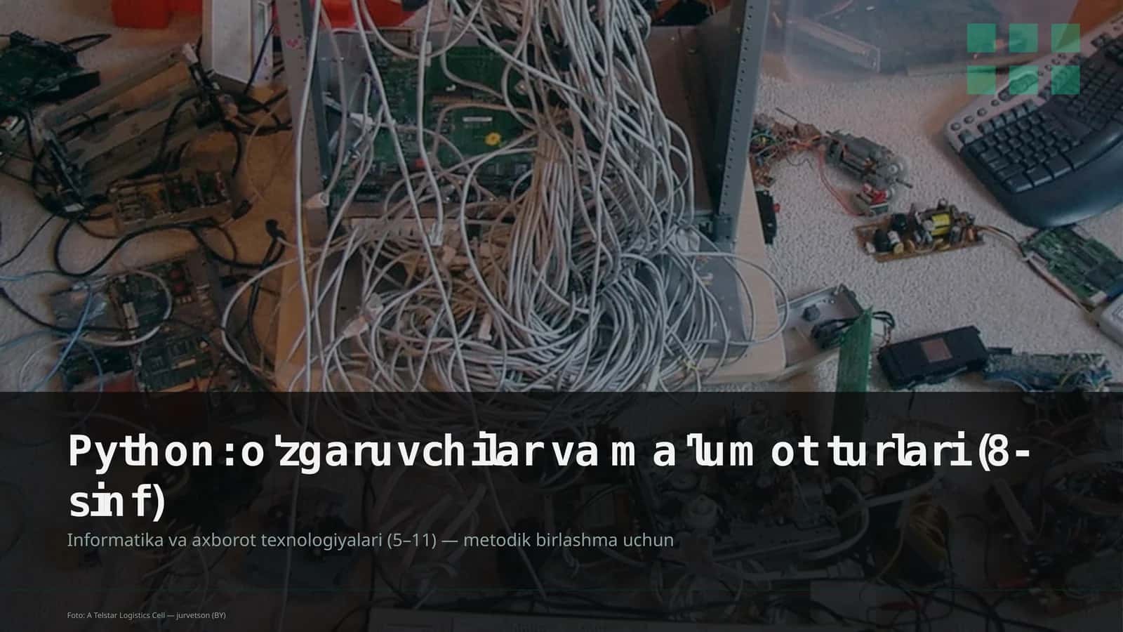 Python: o'zgaruvchilar va ma'lumot turlari (8-sinf)