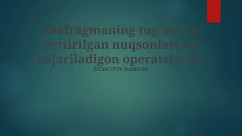 Tug'ma diafragma nuqsonlari