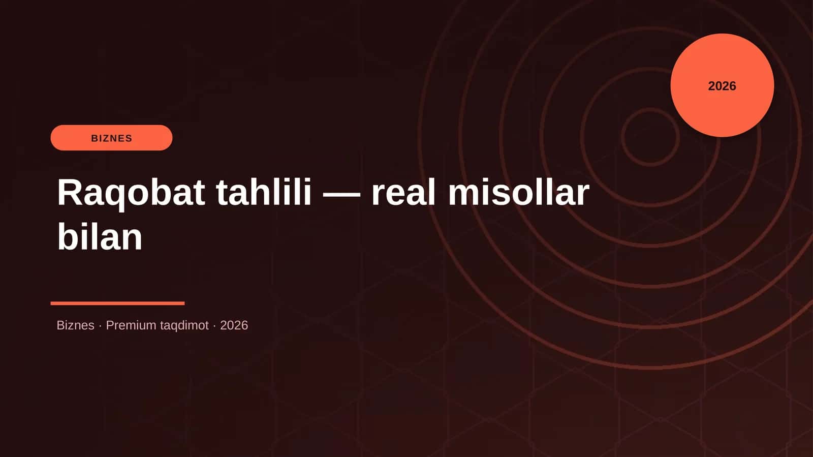 Raqobat tahlili — real misollar bilan