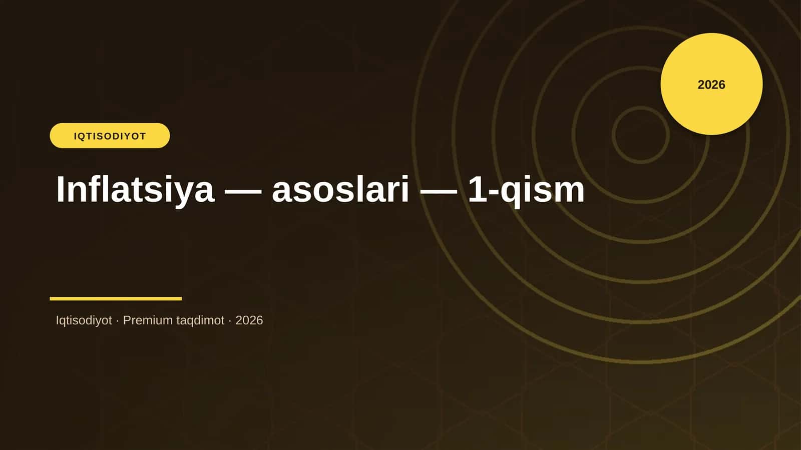 Inflatsiya — asoslari — 1-qism