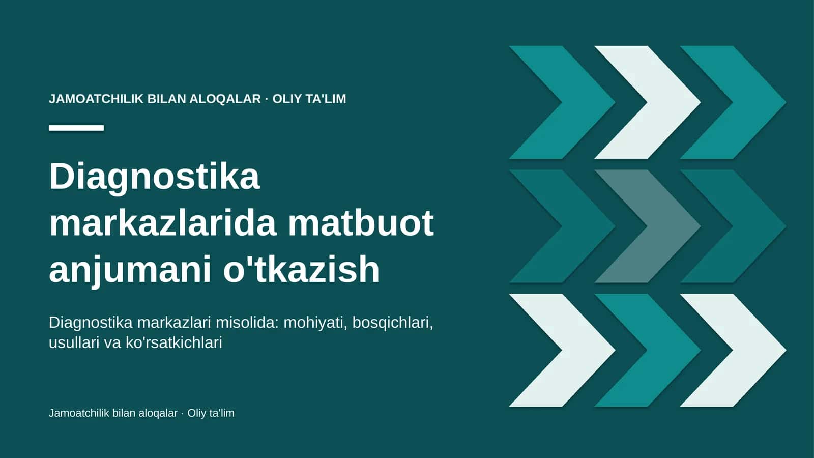 Diagnostika markazlarida matbuot anjumani o'tkazish