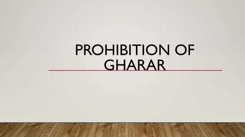 Prohibition of gharar