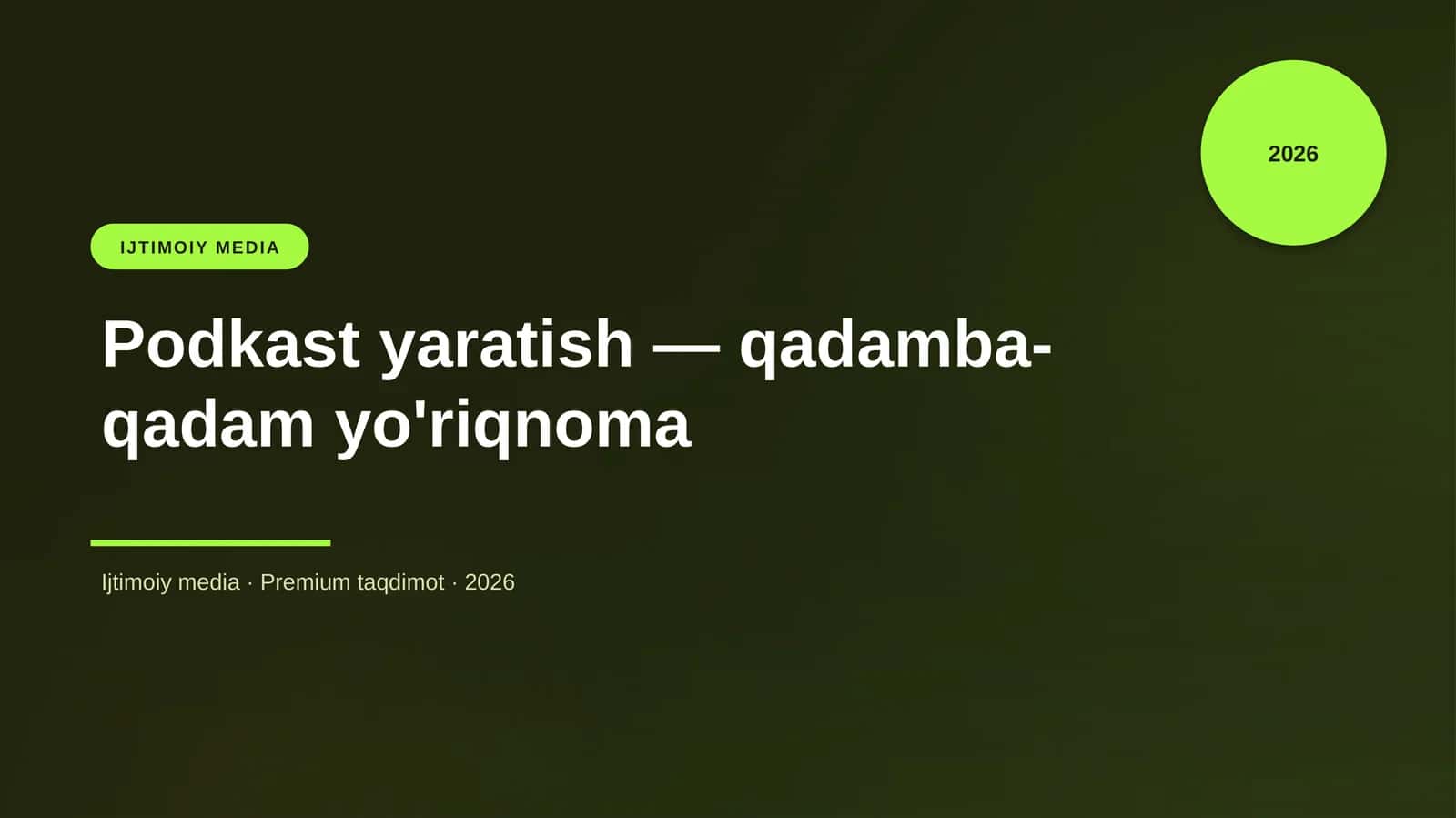 Podkast yaratish — qadamba-qadam yo'riqnoma