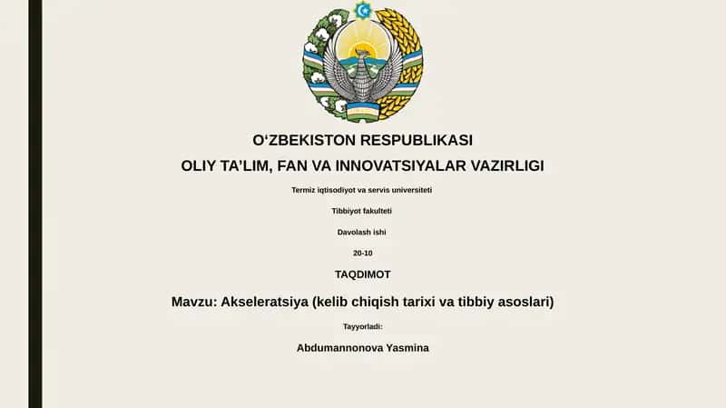 Akseleratsiya (kelib chiqish tarixi va tibbiy asoslari)
