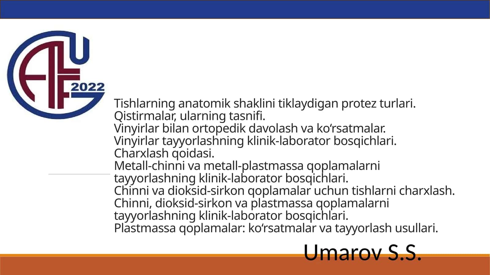 Tishlarning anatomik shaklini tiklaydigan protez turlari