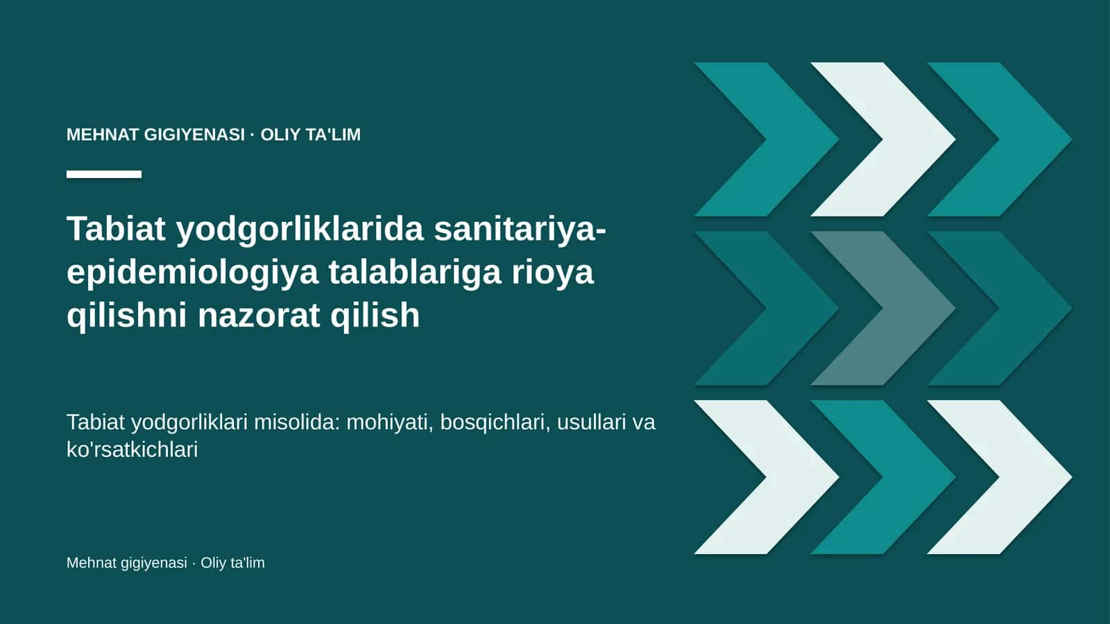 Tabiat yodgorliklarida sanitariya-epidemiologiya talablariga rioya qilishni nazorat qilish