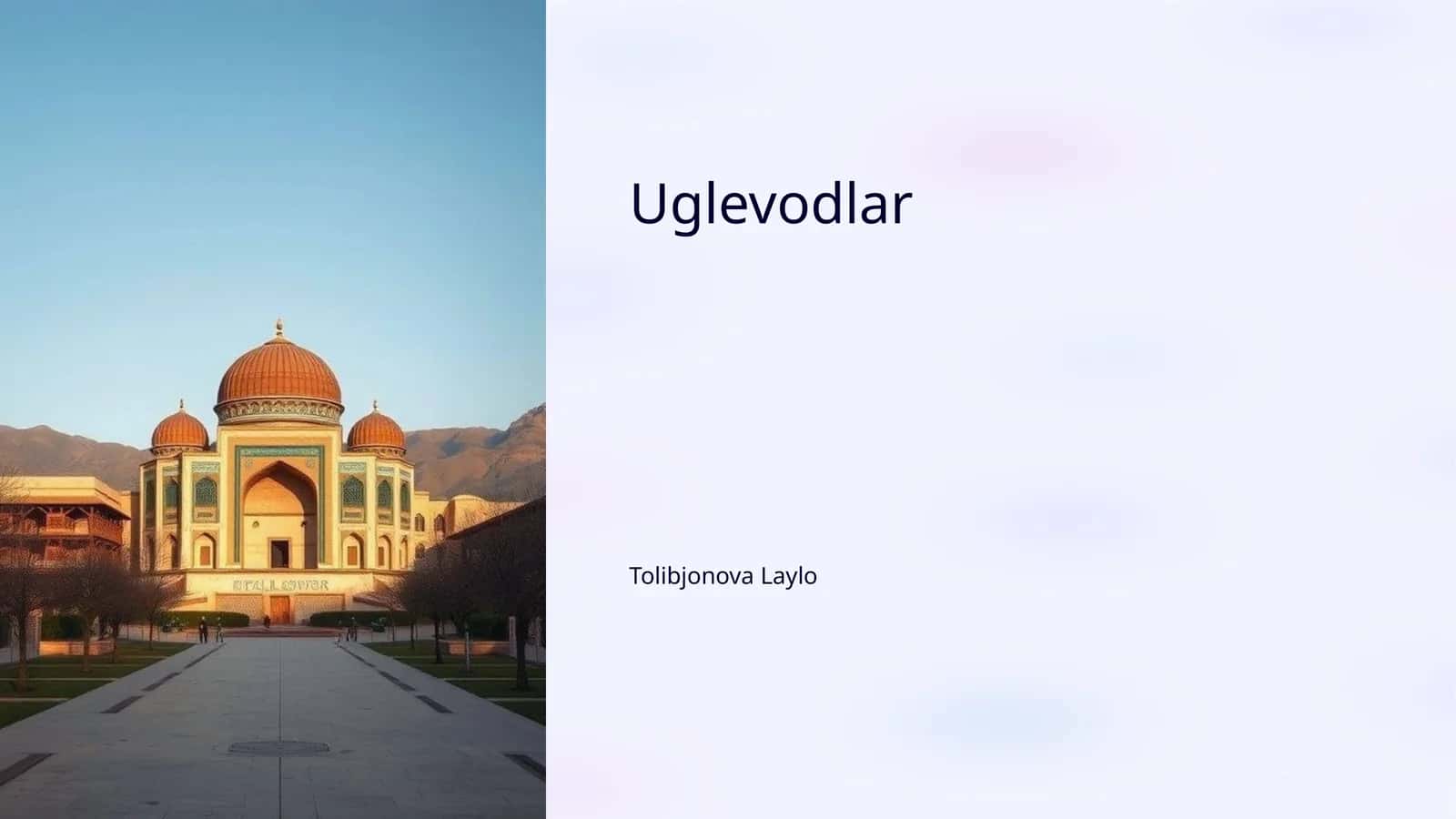 Uglevodlar turlari va xususiyatlari