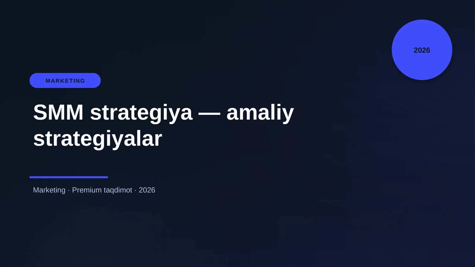 SMM strategiya — amaliy strategiyalar