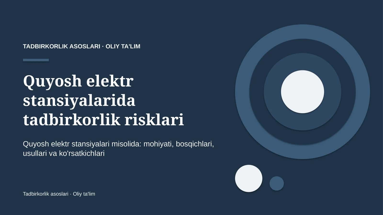 quyosh elektr stansiyalarida tadbirkorlik risklari 1379