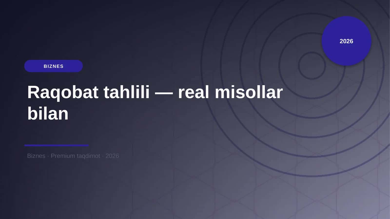 Raqobat tahlili — real misollar bilan